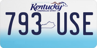 KY license plate 793USE