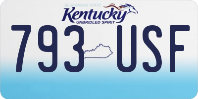KY license plate 793USF