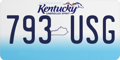 KY license plate 793USG