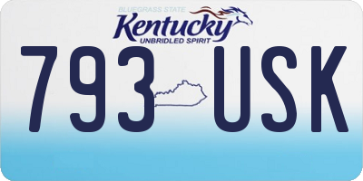 KY license plate 793USK