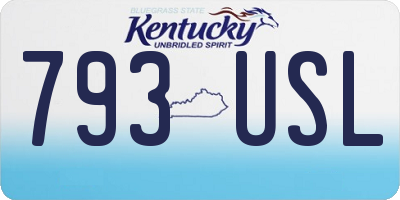 KY license plate 793USL