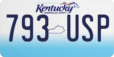 KY license plate 793USP