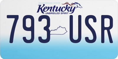 KY license plate 793USR