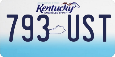 KY license plate 793UST