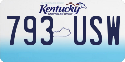 KY license plate 793USW