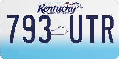 KY license plate 793UTR