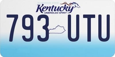 KY license plate 793UTU
