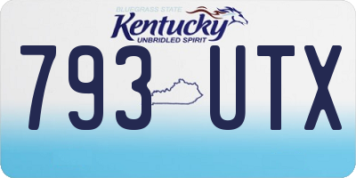 KY license plate 793UTX