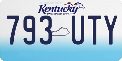 KY license plate 793UTY
