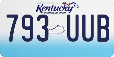 KY license plate 793UUB