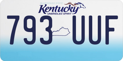 KY license plate 793UUF