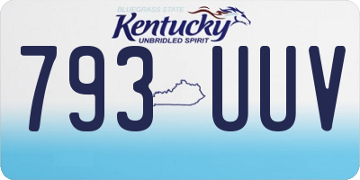 KY license plate 793UUV