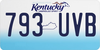 KY license plate 793UVB