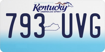 KY license plate 793UVG
