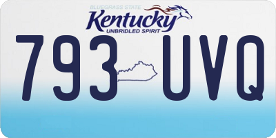 KY license plate 793UVQ