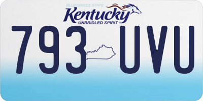 KY license plate 793UVU