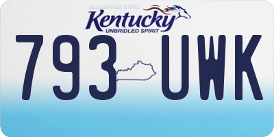 KY license plate 793UWK