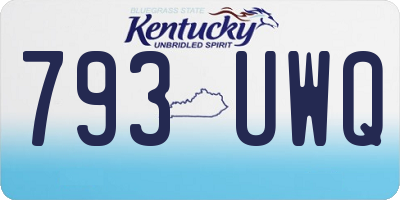 KY license plate 793UWQ