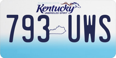 KY license plate 793UWS