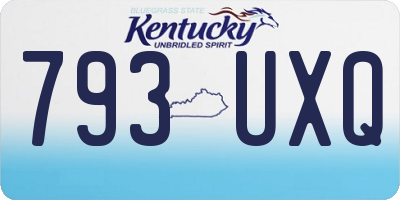 KY license plate 793UXQ