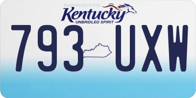 KY license plate 793UXW