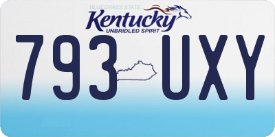 KY license plate 793UXY