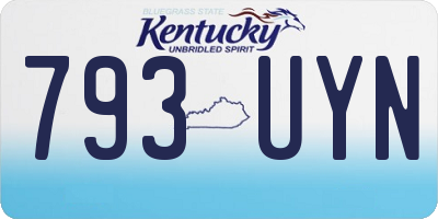 KY license plate 793UYN