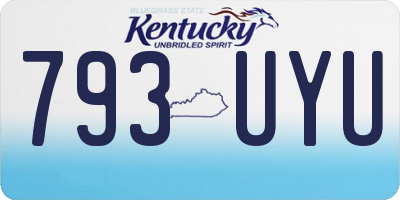 KY license plate 793UYU