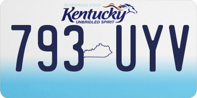 KY license plate 793UYV