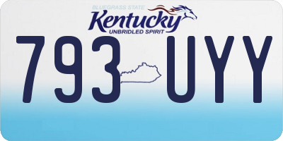 KY license plate 793UYY
