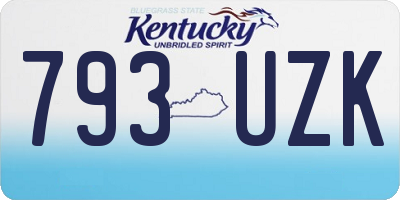 KY license plate 793UZK