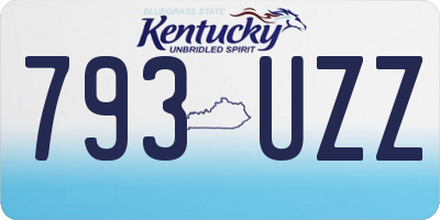 KY license plate 793UZZ
