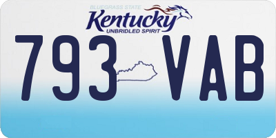 KY license plate 793VAB