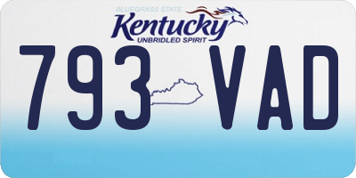 KY license plate 793VAD