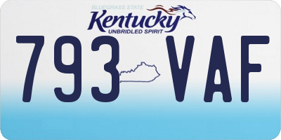 KY license plate 793VAF