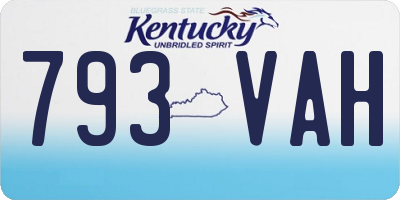 KY license plate 793VAH