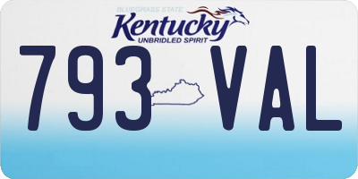 KY license plate 793VAL