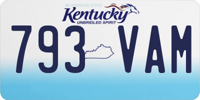 KY license plate 793VAM