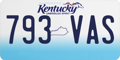 KY license plate 793VAS