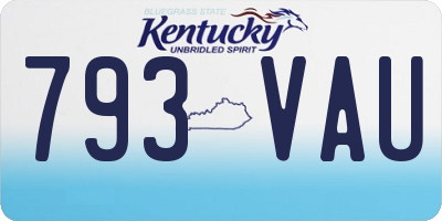 KY license plate 793VAU