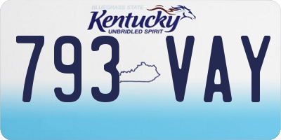 KY license plate 793VAY