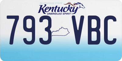 KY license plate 793VBC
