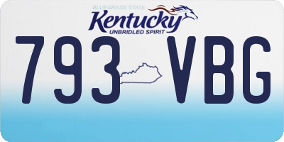 KY license plate 793VBG