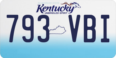 KY license plate 793VBI