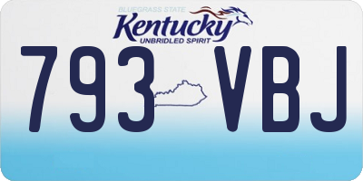 KY license plate 793VBJ