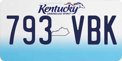 KY license plate 793VBK