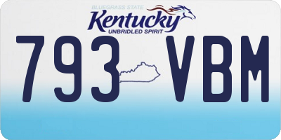KY license plate 793VBM