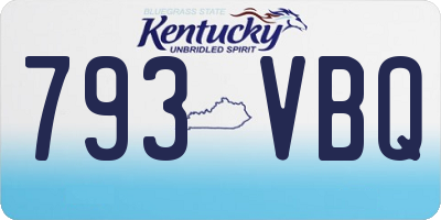 KY license plate 793VBQ