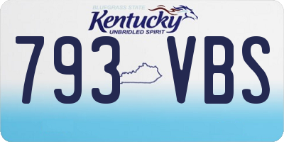 KY license plate 793VBS