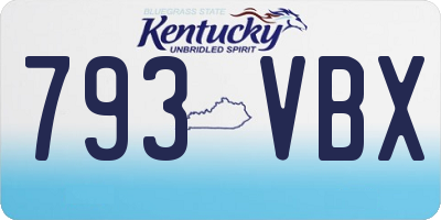 KY license plate 793VBX